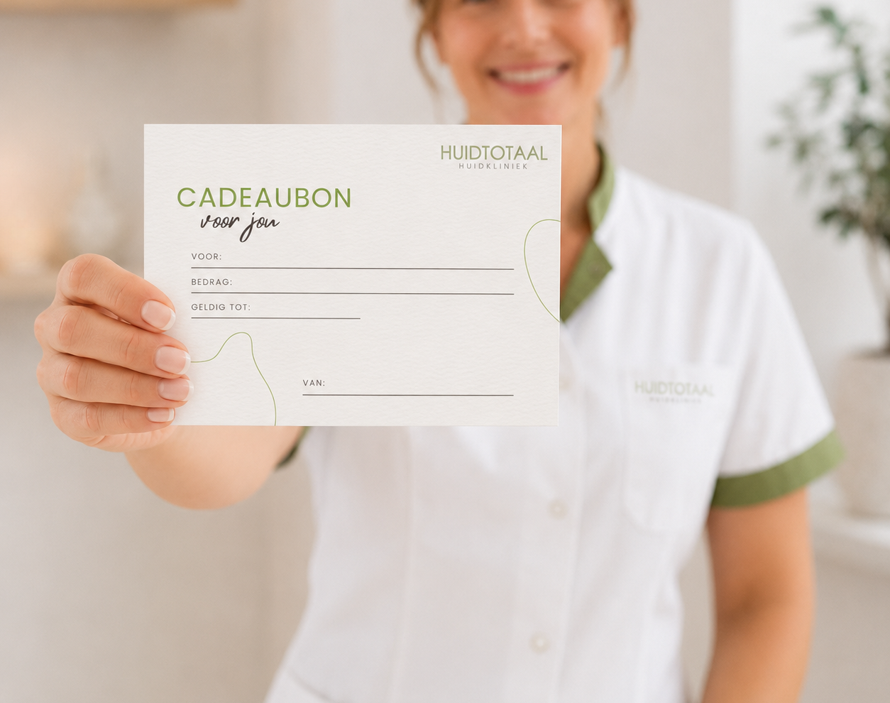 Huidtotaal cadeaubon om cadeau te geven