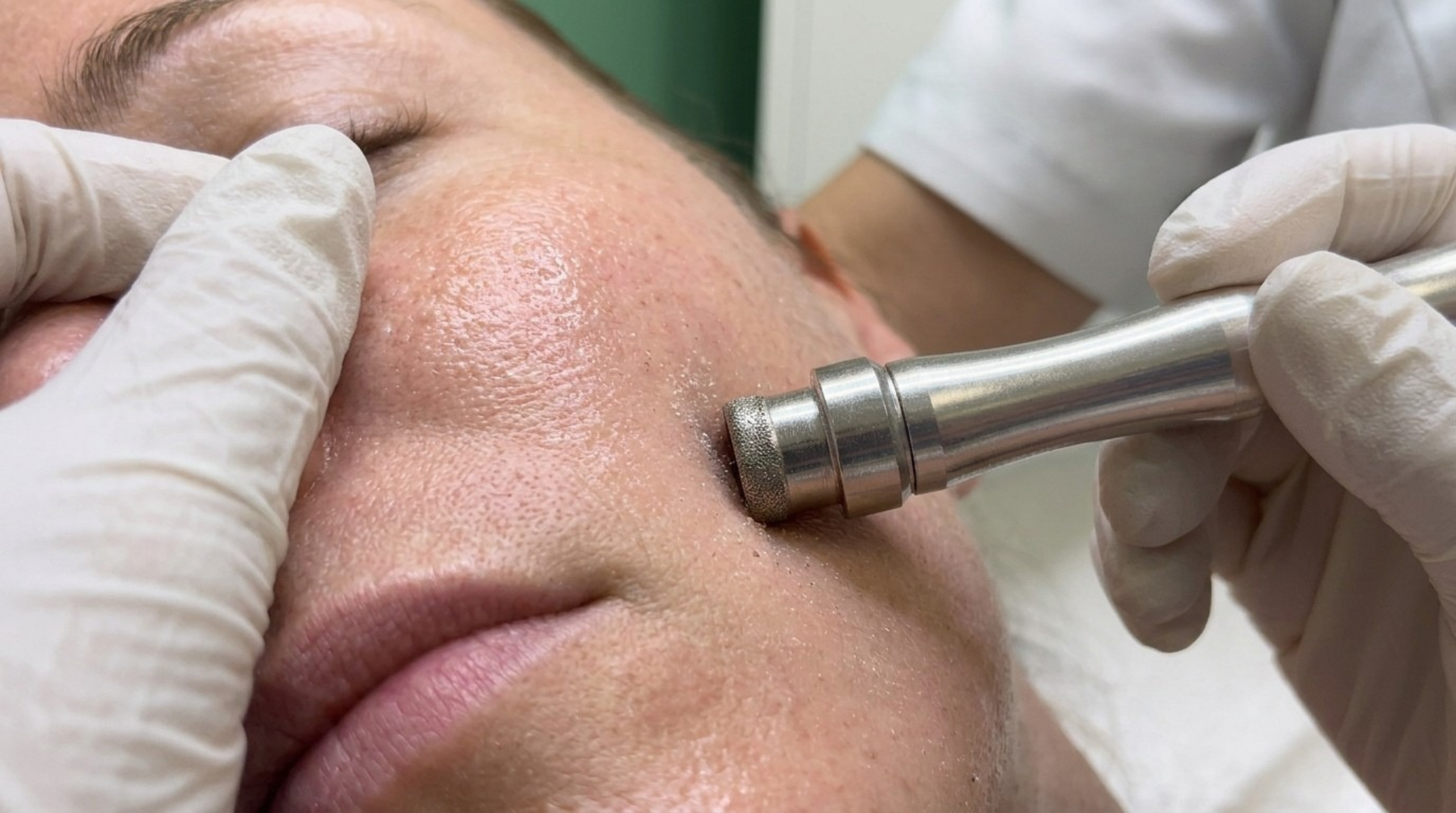 Microdermabrasie van de wang
